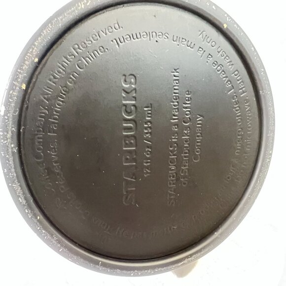 Starbucks 2017 Stainless Steel Black Dipped Travel Tumbler With Sliding Lid 12oz - Picture 8 of 11